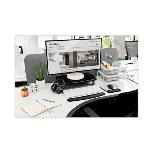 Extra-wide Adjustable Monitor Stand, 20" X 12" X 1" To 5.78", Silver/black, Supports 40 Lbs