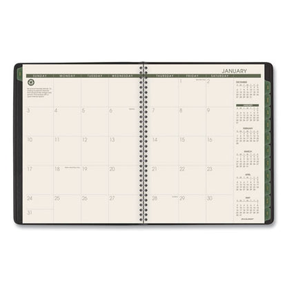 Recycled Weekly Vertical-column Format Appointment Book, 8.75 X 7, Black Cover, 12-month (jan To Dec): 2024