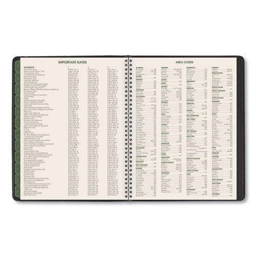 Recycled Weekly Vertical-column Format Appointment Book, 8.75 X 7, Black Cover, 12-month (jan To Dec): 2024