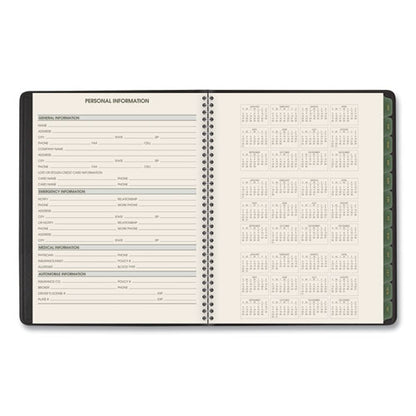 Recycled Weekly Vertical-column Format Appointment Book, 8.75 X 7, Black Cover, 12-month (jan To Dec): 2024