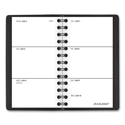 Weekly Planner, 4.5 X 2.5, Black Cover, 12-month (jan To Dec): 2024