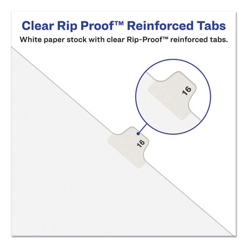 Preprinted Legal Exhibit Side Tab Index Dividers, Avery Style, 10-tab, 2, 11 X 8.5, White, 25/pack