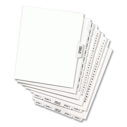 Preprinted Legal Exhibit Side Tab Index Dividers, Avery Style, 10-tab, 15, 11 X 8.5, White, 25/pack