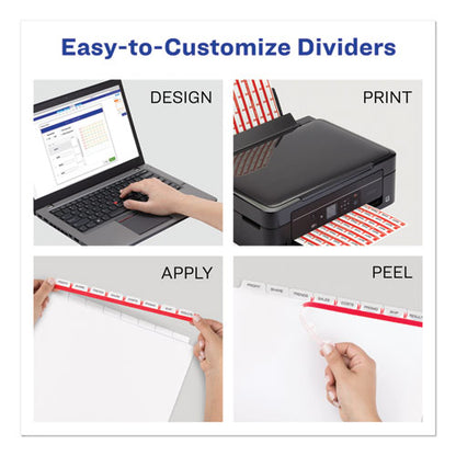 Print And Apply Index Maker Clear Label Dividers, 8-tab, 11 X 8.5, White, 25 Sets