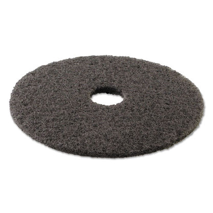 High Performance Stripping Floor Pads, 19" Diameter, Black, 5/carton