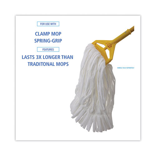 Mop Head, Looped, Enviro Clean With Tailband, Medium, White, 12/carton