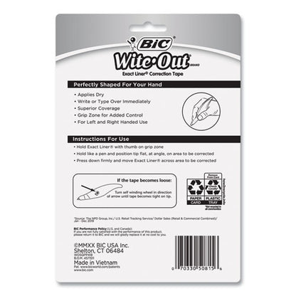 Wite-out Brand Exact Liner Correction Tape, Non-refillable, 0.2" X 236", 4/pack