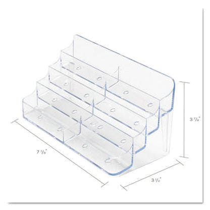 8-pocket Business Card Holder, Holds 400 Cards, 7.78 X 3.5 X 3.38, Plastic, Clear