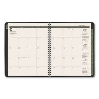 Recycled Monthly Planner With Perforated Memo Section, 8.75 X 7, Black Cover, 12-month (jan To Dec): 2024