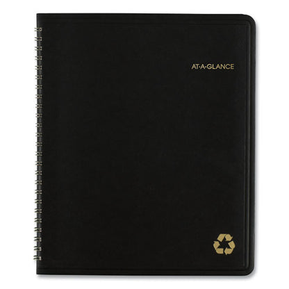 Recycled Monthly Planner With Perforated Memo Section, 8.75 X 7, Black Cover, 12-month (jan To Dec): 2024