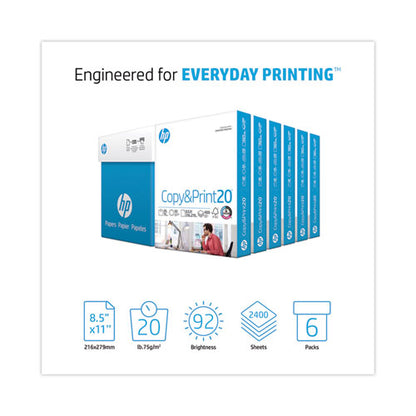 Copyandprint20 Paper, 92 Bright, 20 Lb Bond Weight, 8.5 X 11, White, 400 Sheets/ream, 6 Reams/carton