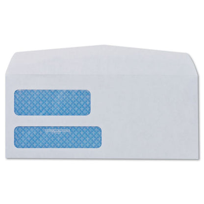 Double Window Security-tinted Check Envelope, #8 5/8, Commercial Flap, Gummed Closure, 3.63 X 8.63, White, 500/box