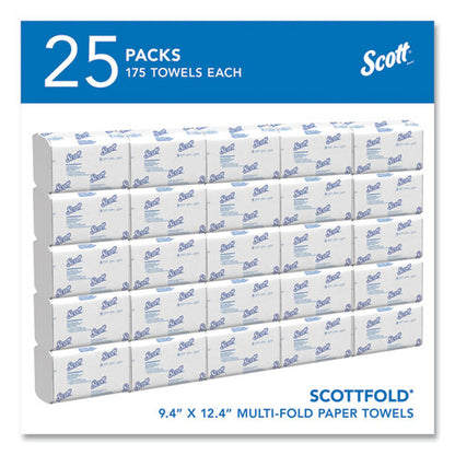 Pro Scottfold Towels, 1-ply, 9.4 X 12.4, White, 175 Towels/pack, 25 Packs/carton