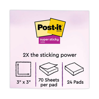 Pads In Energy Boost Collection Colors, Cabinet Pack, 3" X 3", 70 Sheets/pad, 24 Pads/pack