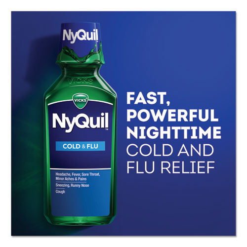 Nyquil Cold And Flu Nighttime Liquid, 12 Oz Bottle