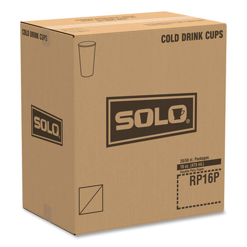 Double Sided Poly (dsp) Paper Cold Cups, 16 Oz,  Beige/white, 50/sleeve, 20 Sleeves/carton