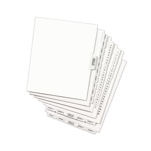 Avery-style Preprinted Legal Bottom Tab Divider, 26-tab, Exhibit B, 11 X 8.5, White, 25/pk