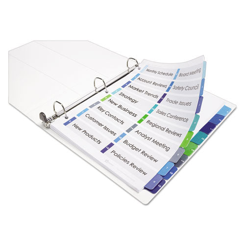 Customizable Toc Ready Index Double Column Multicolor Tab Dividers, 16-tab, 1 To 16, 11 X 8.5, White, 1 Set