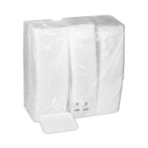 Supermarket Tray, #8s, 10 X 8 X 0.65, White, Foam, 500/carton