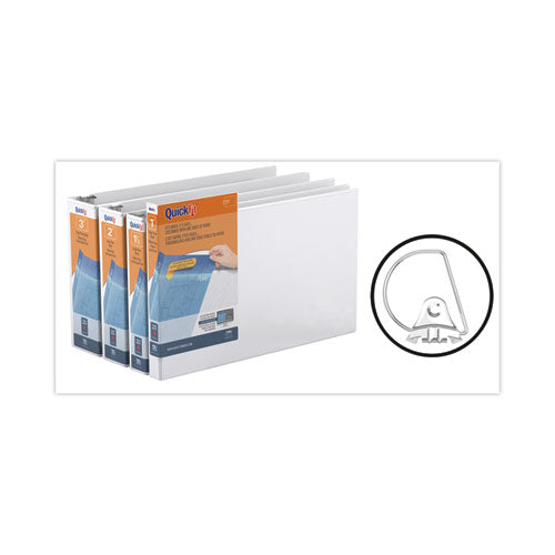 Quickfit Ledger D-ring View Binder, 3 Rings, 3" Capacity, 11 X 17, White