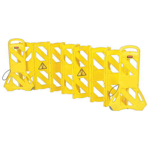 Portable Mobile Safety Barrier, Plastic, 13 Ft X 40", Yellow