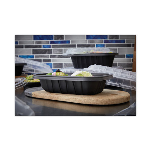 Earthchoice Entree2go Takeout Container, 24 Oz, 8.66 X 5.75 X 1.97, Black, Plastic, 300/carton