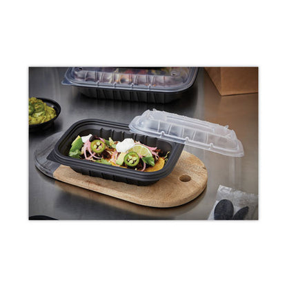 Earthchoice Entree2go Takeout Container, 24 Oz, 8.66 X 5.75 X 1.97, Black, Plastic, 300/carton