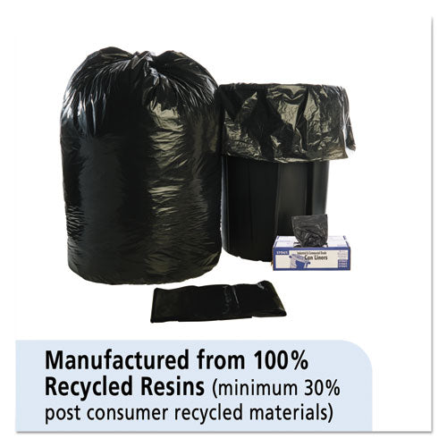 Total Recycled Content Plastic Trash Bags, 56 Gal, 1.5 Mil, 43" X 49", Brown/black, 100/carton