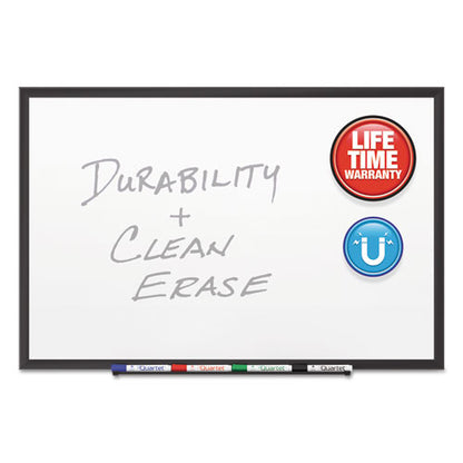 Classic Series Porcelain Magnetic Dry Erase Board, 36 X 24, White Surface, Black Aluminum Frame