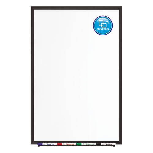 Classic Series Porcelain Magnetic Dry Erase Board, 36 X 24, White Surface, Black Aluminum Frame