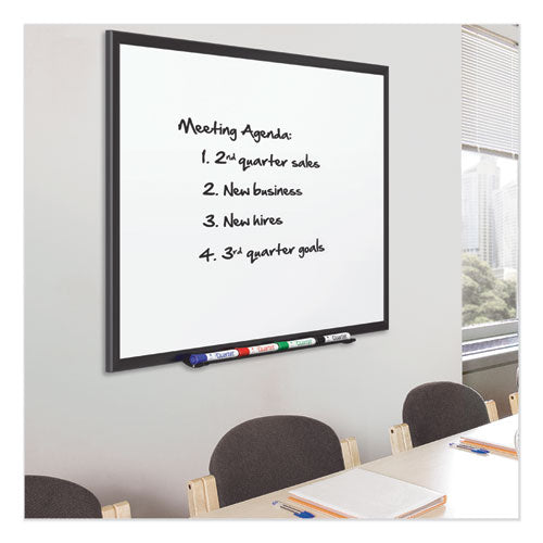 Classic Series Porcelain Magnetic Dry Erase Board, 36 X 24, White Surface, Black Aluminum Frame