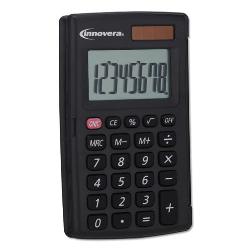 15921 Pocket Calculator With Hard Shell Flip Cover, 8-digit Lcd