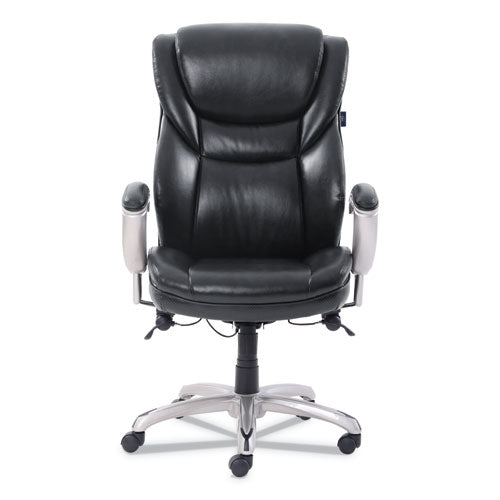 Emerson Executive Task Chair, Supports Up To 300 Lb, 19" To 22" Seat Height, Black Seat/back, Silver Base