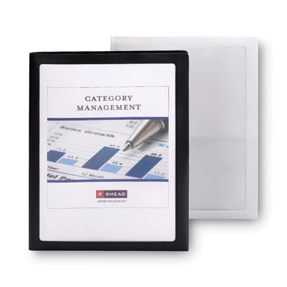 Frame View Poly Two-pocket Folder, 100-sheet Capacity, 11 X 8.5, Clear/black, 5/pack