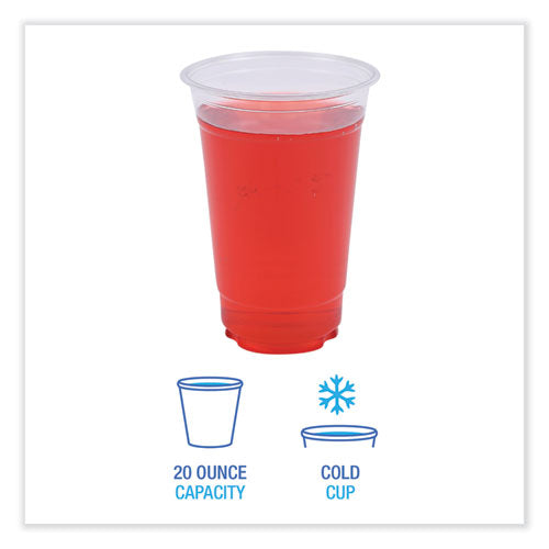 Clear Plastic Cold Cups, 20 Oz, Pet, 50 Cups/sleeve, 20 Sleeves/carton