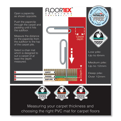 Cleartex Advantagemat Phthalate Free Pvc Chair Mat For Low Pile Carpet, 53 X 45, Clear