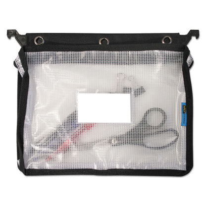 Expanding Zipper Pouch, 13 X 9.25, Black/clear