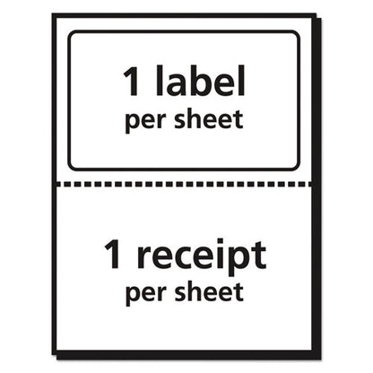 Shipping Labels With Paper Receipt And Trueblock Technology, Inkjet/laser Printers, 5.06 X 7.63, White, 50/pack