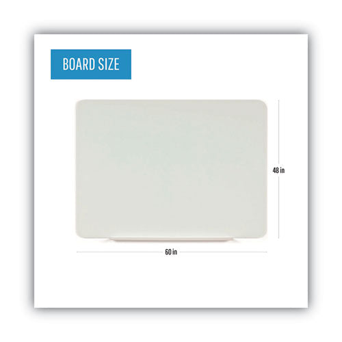 Magnetic Glass Dry Erase Board, 60 X 48, Opaque White Surface