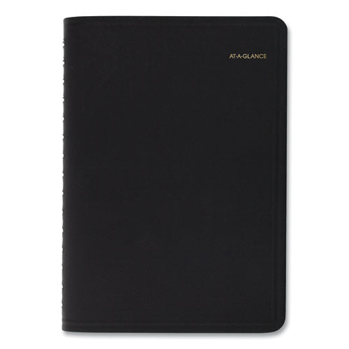 Daily Appointment Book With 30-minute Appointments, 8 X 5, Black Cover, 12-month (jan To Dec): 2024