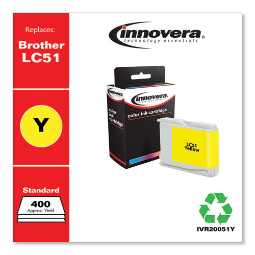 Remanufactured Yellow Ink, Replacement For Lc51y, 400 Page-yield