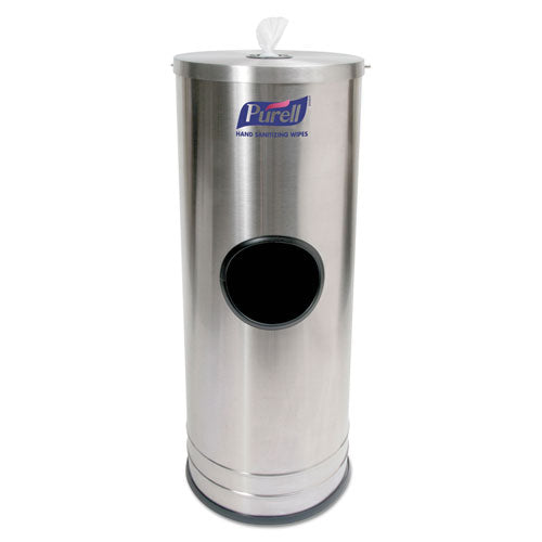 Dispenser Stand For Sanitizing Wipes, 1,500 Wipe Capacity, 10.25 X 10.25 X 14.5, Stainless Steel