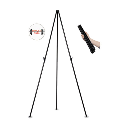 Instant Easel, 61.5" High, Black, Steel, Heavy-duty