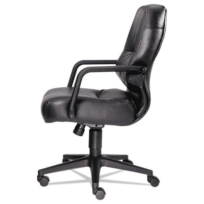 Pillow-soft 2090 Series Leather Managerial Mid-back Swivel/tilt Chair, Supports 300 Lb, 16.75" To 21.25" Seat Height, Black