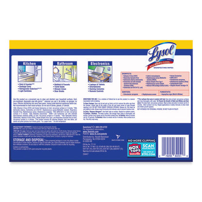 Disinfecting Wipes, 1-ply, 7 X 7.25, Lemon And Lime Blossom, White, 80 Wipes/canister, 3 Canisters/pack, 2 Packs/carton