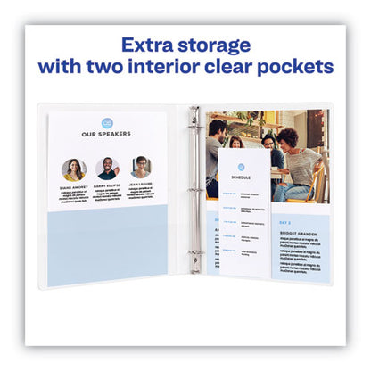 Heavy-duty Non Stick View Binder With Durahinge And Slant Rings, 3 Rings, 1" Capacity, 11 X 8.5, White, 4/pack