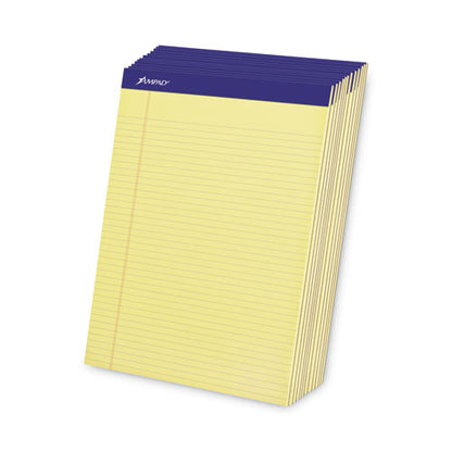 Perforated Writing Pads, Narrow Rule, 50 Canary-yellow 8.5 X 11.75 Sheets, Dozen