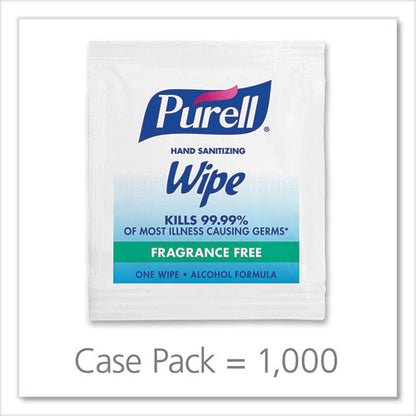 Premoistened Sanitizing Hand Wipes, Individually Wrapped, 5 X 7, Unscented, White, 1,000/carton