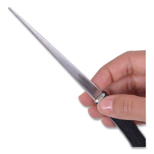 Serrated Blade Hand Letter Opener, 8", Black