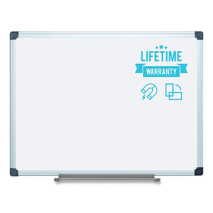 Porcelain Value Dry Erase Board, 48 X 96, White Surface, Silver Aluminum Frame